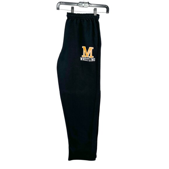 Gildan Sweatpants Mens 2XL Black DryBlend 2XL Elastic Waist Orange M Wrestling - Picture 1 of 8